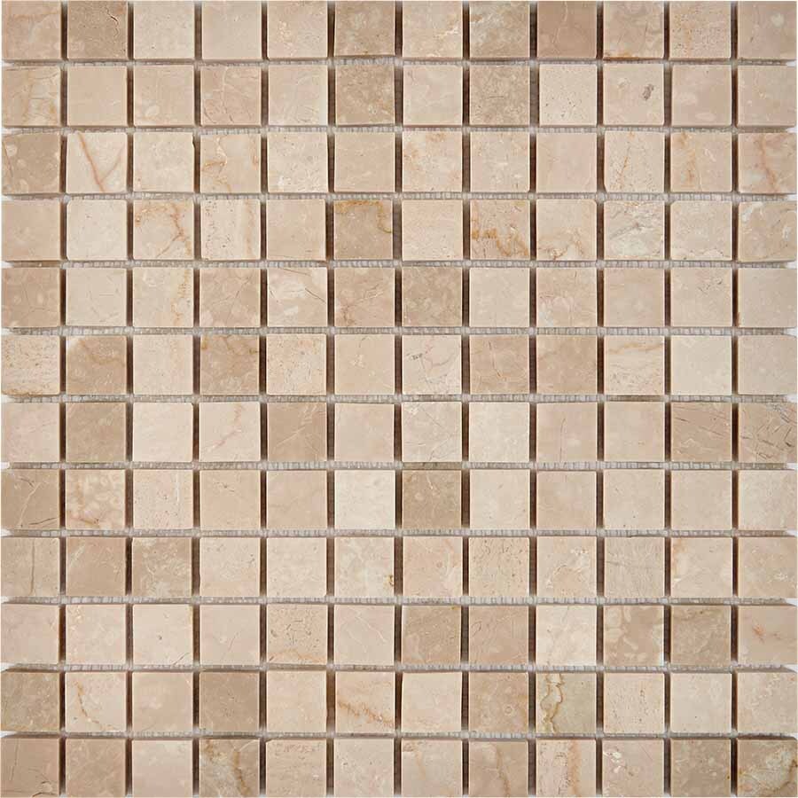 PIX 232 Cream marfil, чип 23x23 мм, сетка 305х305x6 мм, Полированная Pixel, Мрамор