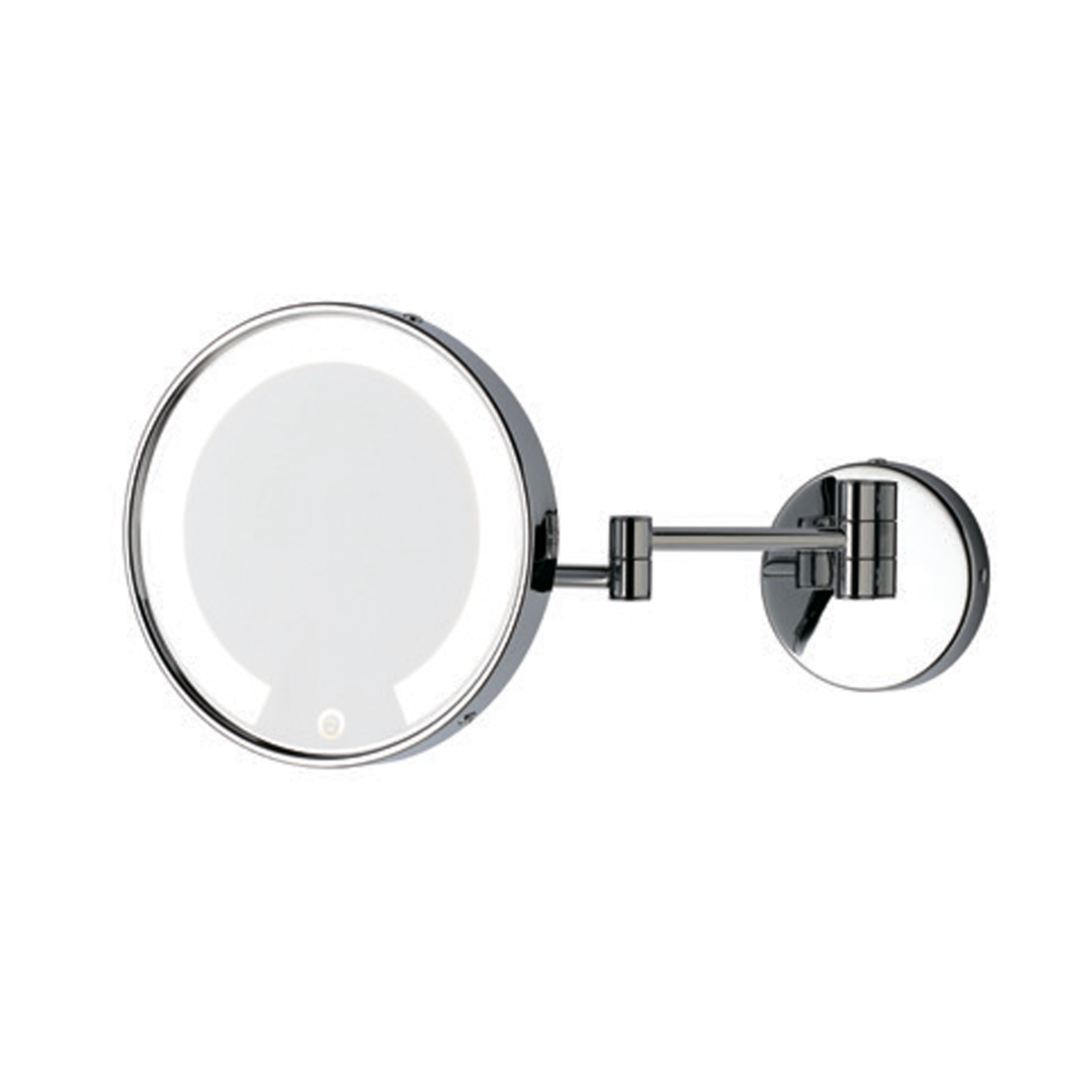 Wall mounting magnifying зеркало 3X. Double swing arm с LED-подсветкой and TOUCH switch wall mounting Bertocci, Mirror