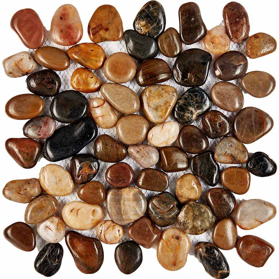 PIX266 из гальки MIX stone, чип произвольный, сетка 305х305 мм Pixel, Галька