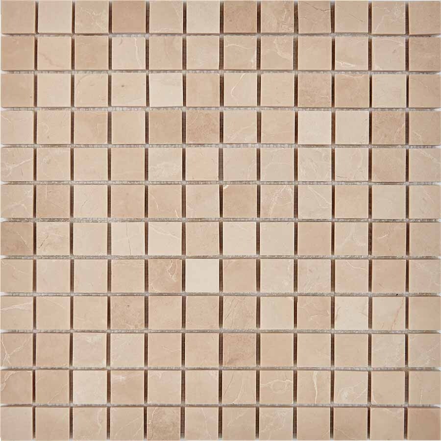 PIX 227 Crema Nova, чип 23х23 мм, сетка 305х305х6 мм, Полированная Pixel, Мрамор