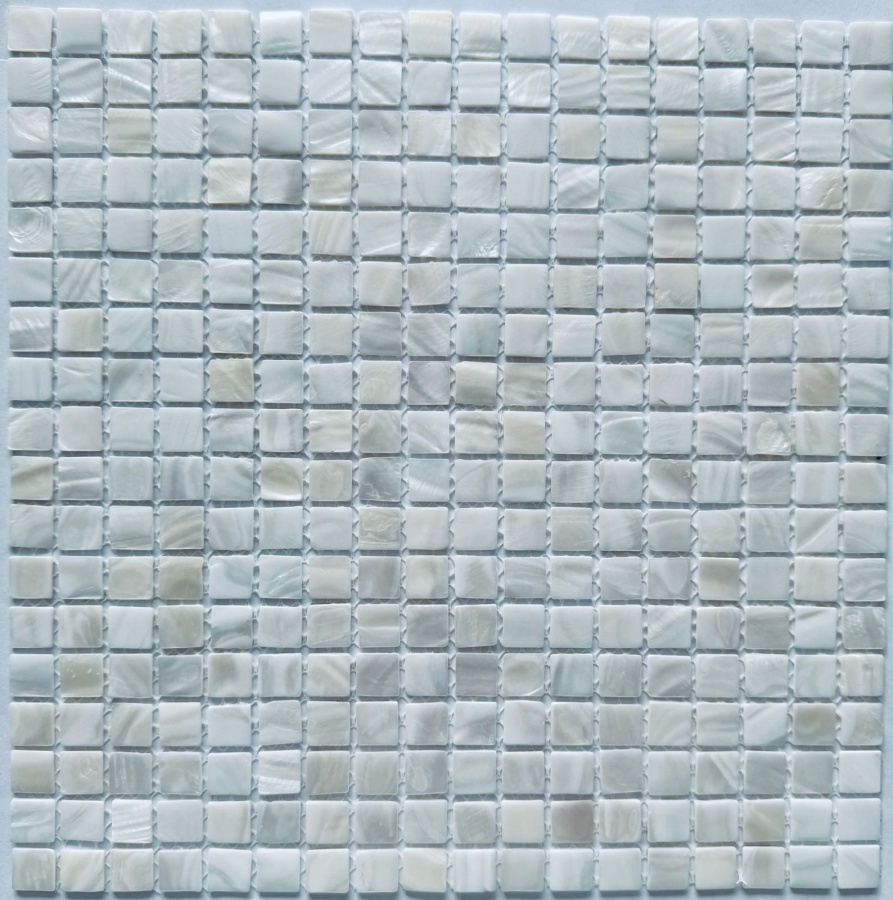 PIX769 из натурального перламутра Super White, чип 15*15 мм, сетка 300х300х2 мм Pixel, Перламутр