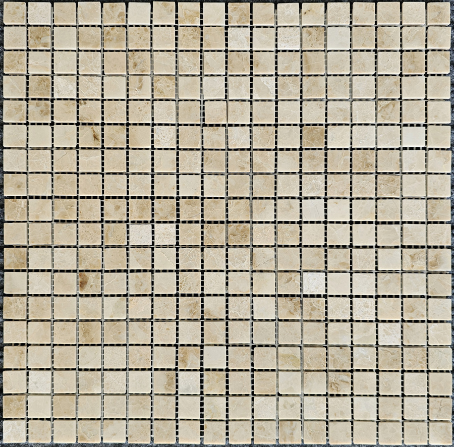 PIX 322 Cappucino, чип 15х15 мм, сетка 305х305х4 мм, Полированная Pixel, Мрамор