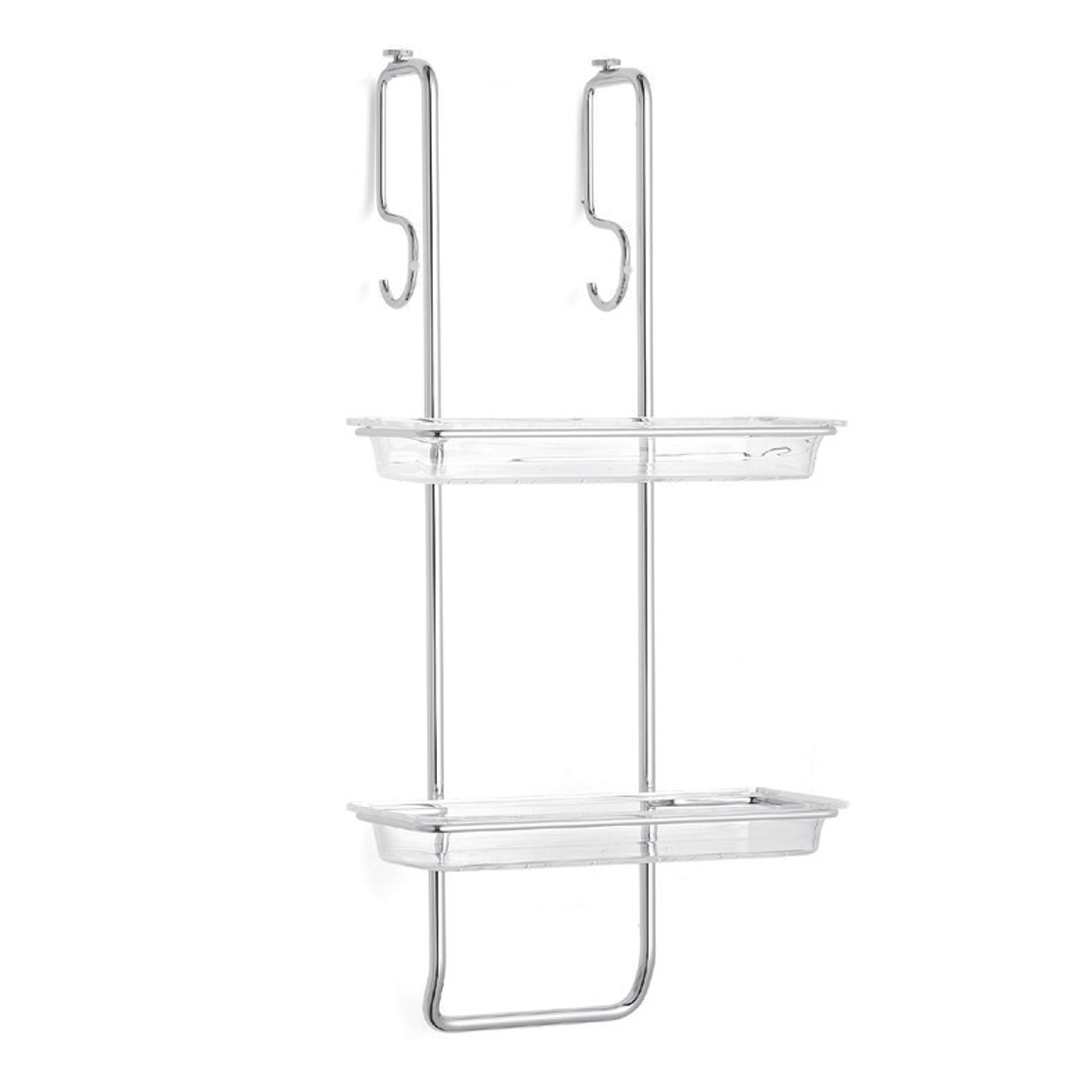 Soap-holder с double plexiglass basket and bathrobe holder to hang on the shower box Bertocci, Complements