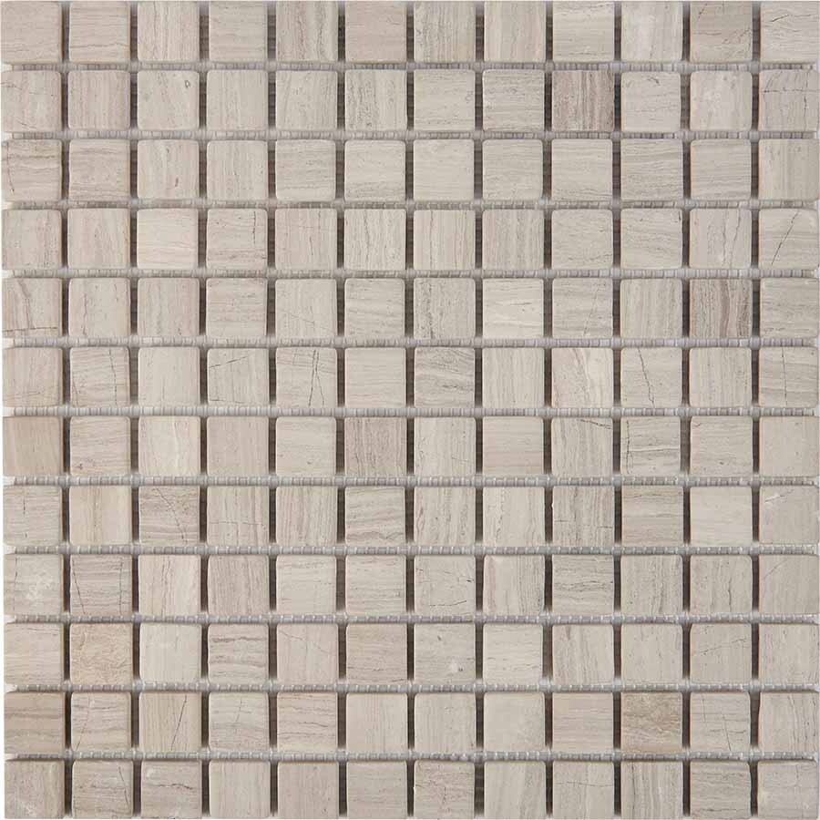 PIX 256 White Wooden, чип 23x23 мм, сетка 305х305x6 мм, Матовая Pixel, Мрамор