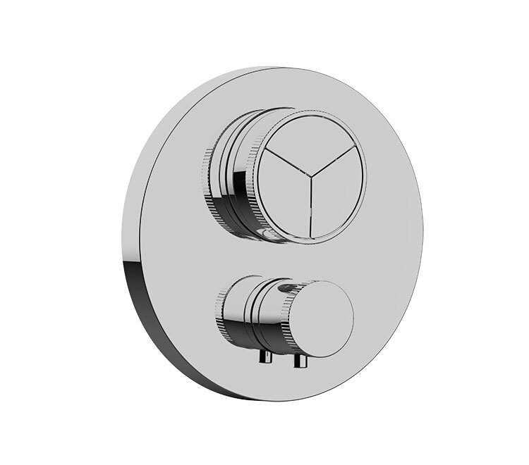 Смеситель скрытого монтажа на 3 режима, push, комплект внешней части Almar, water control core