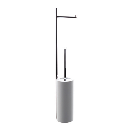 Toilet brush стойка с solid surface white vase and держатель туалетной бумаги countertop Bertocci, Easy
