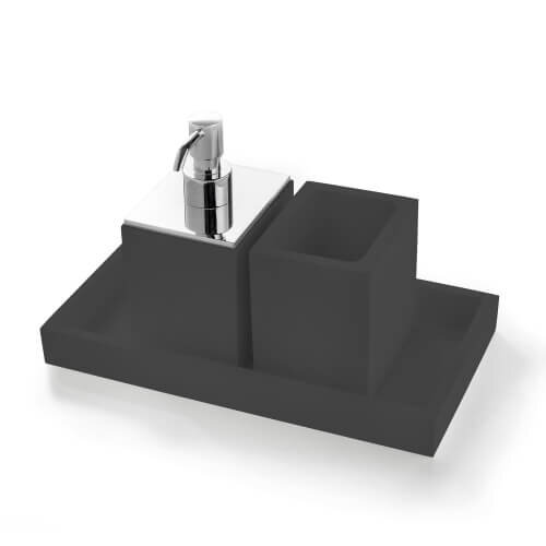 Набор аксессуаров Set 3 pieces, Brush, Dispencer, 3SC, Bemood Black