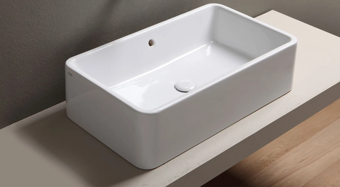 Накладная прямоугольная раковина 75 с переливом Cielo, Shui Comfort