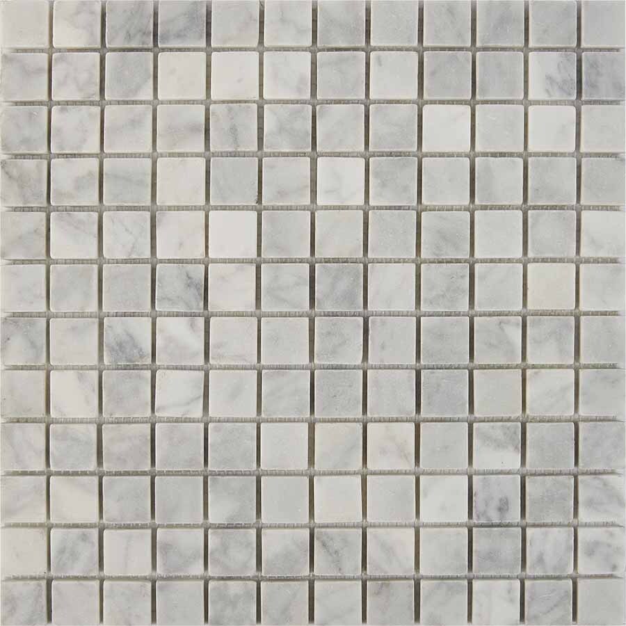 PIX 240 Bianco carrara, чип 23х23 мм, сетка 305х305х6 мм, Матовая Pixel, Мрамор
