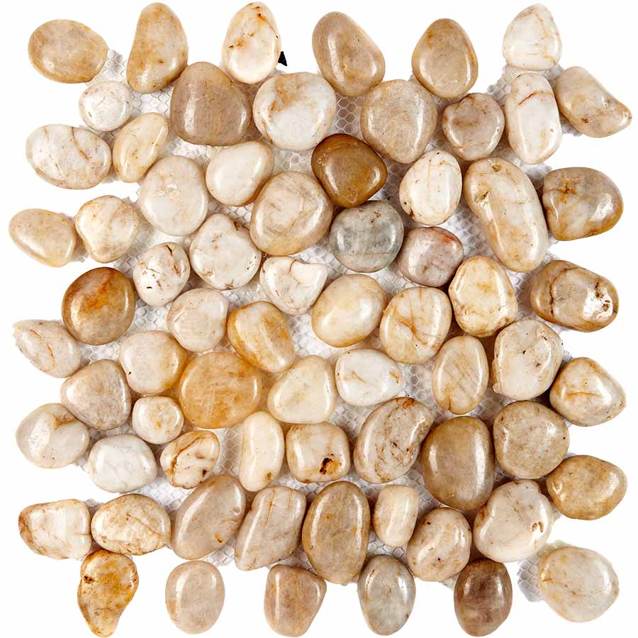 PIX267 из гальки White stone, чип произвольный, сетка 305х305 мм Pixel, Галька