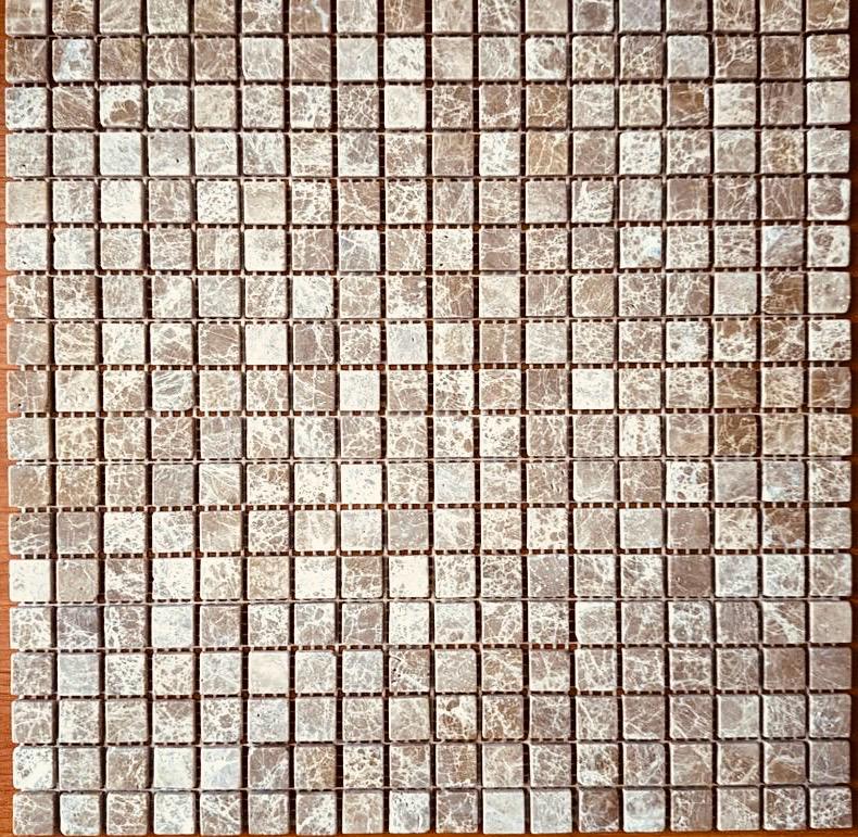 PIX 224 Light Emperador, чип 15x15 мм, сетка 305х305x4 мм, Матовая Pixel, Мрамор