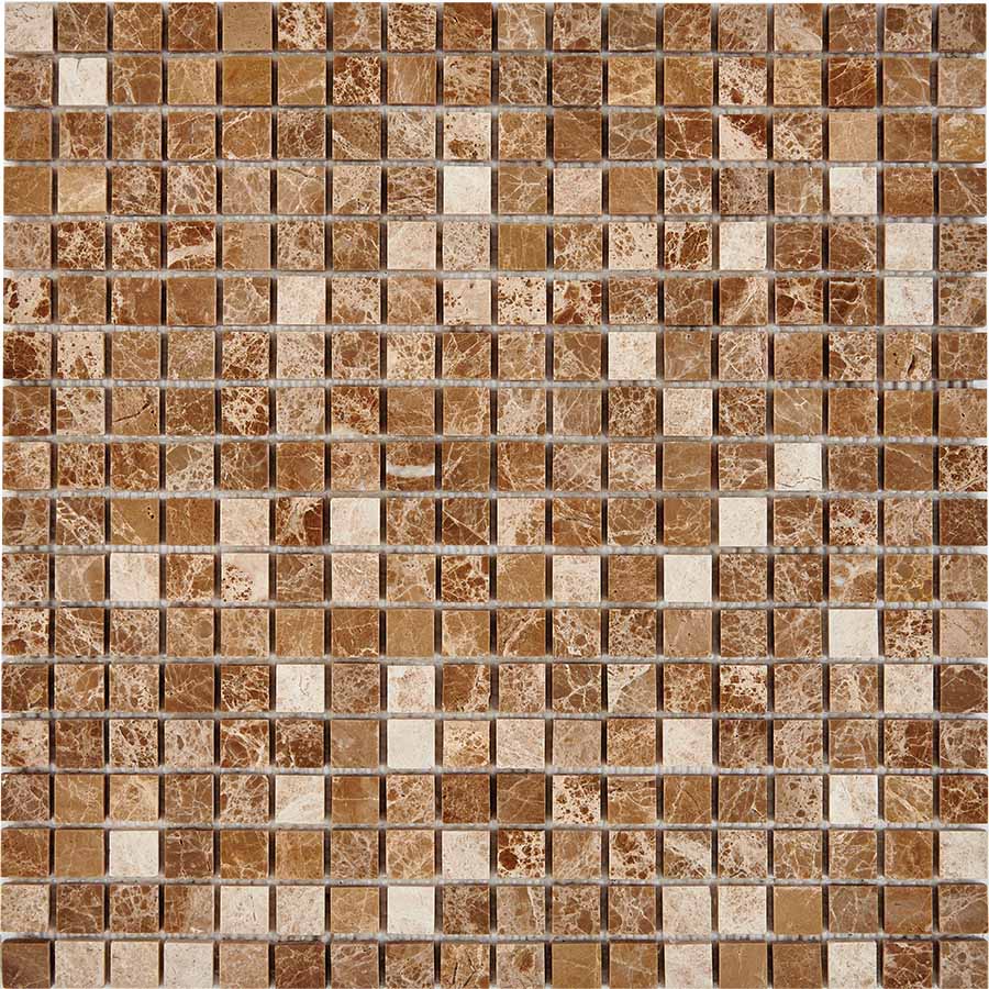 PIX 221 Light Emperador, чип 15x15 мм, сетка 305х305x4 мм, Полированная Pixel, Мрамор