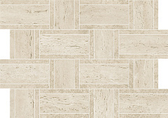 Pearl Mosaico Basketweave Atlas Concorde, Marvel Travertine
