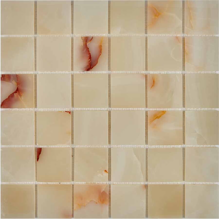 PIX 207 Jade verde, чип 48x48 мм, сетка 305х305x6 мм, Полированная Pixel, Оникс