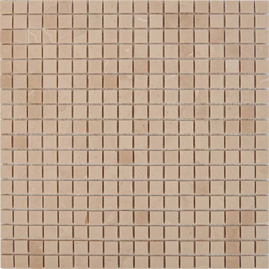 PIX 226 Crema Nova, чип 15х15 мм, сетка 305х305х4 мм, Полированная Pixel, Мрамор