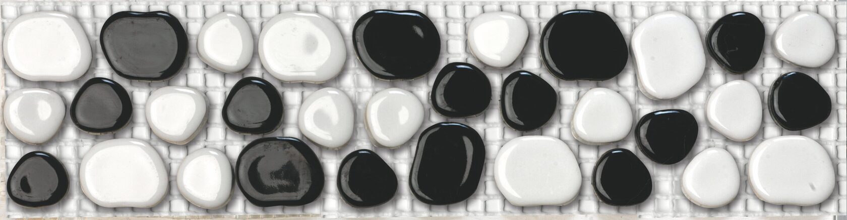 Fregio Saxo Bianco-Nero Tonalite, Silk