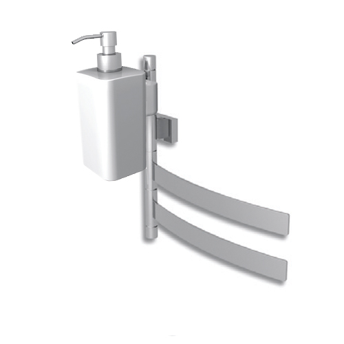 Double swing arm towel bar for дозатор/soap wall mounting Bertocci, Duecento