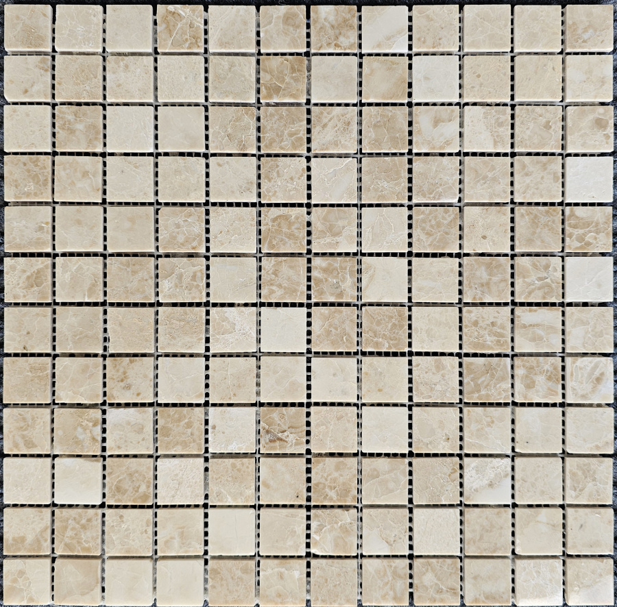 PIX 324 Cappucino, чип 23х23 мм, сетка 305х305х4 мм, Полированная Pixel, Мрамор