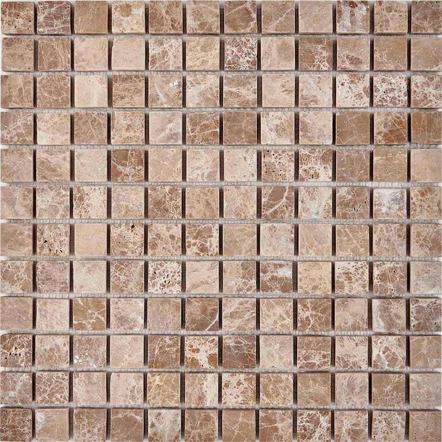 PIX 225 Light Emperador, чип 23x23 мм, сетка 305х305x6 мм, Матовая Pixel, Мрамор