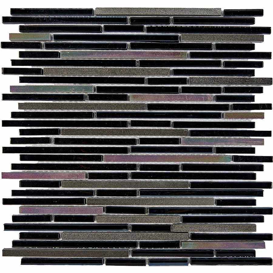 PIX734 из туфа и стекла, чипы 8x48/98/148 мм, сетка 300х300x8 мм Pixel, Камень и стекло