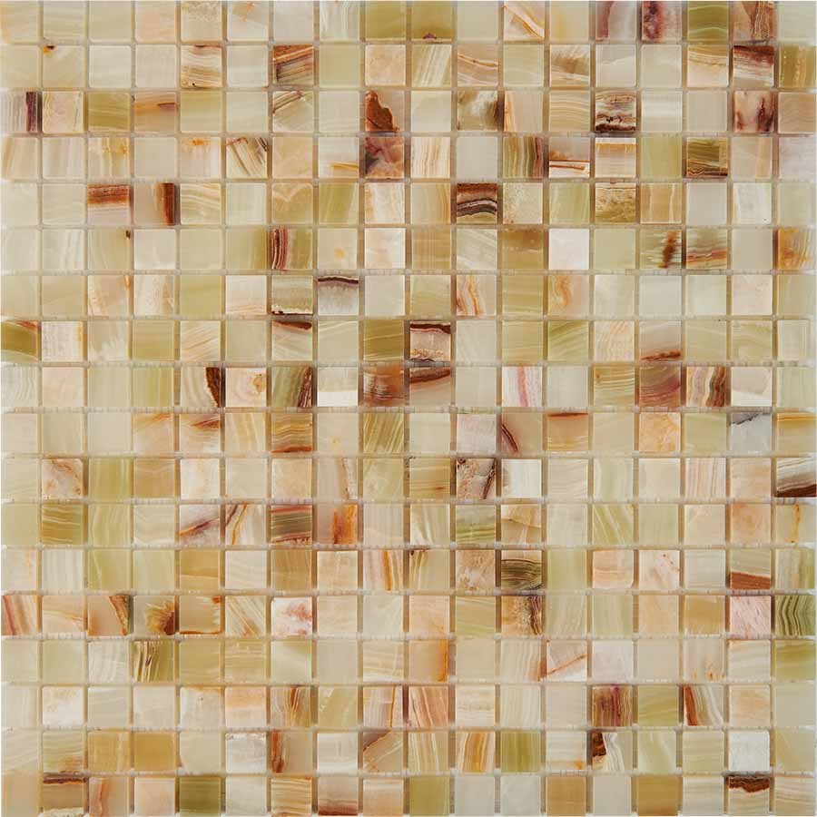 PIX 201 Jade verde, чип 15x15 мм, сетка 305х305x6 мм, Полированная Pixel, Оникс