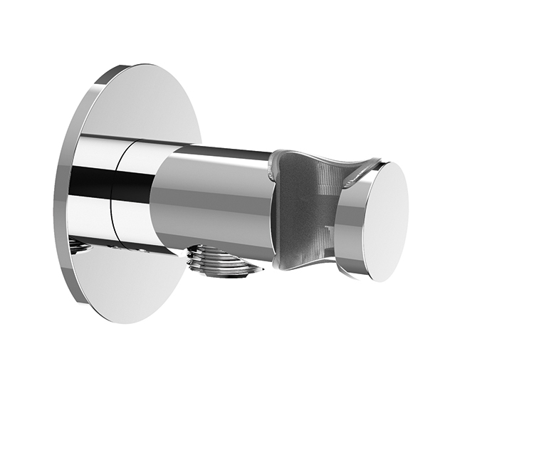 Круглый вывод воды с стойкой и круглой розеткой Almar, water outlets and flex hoses