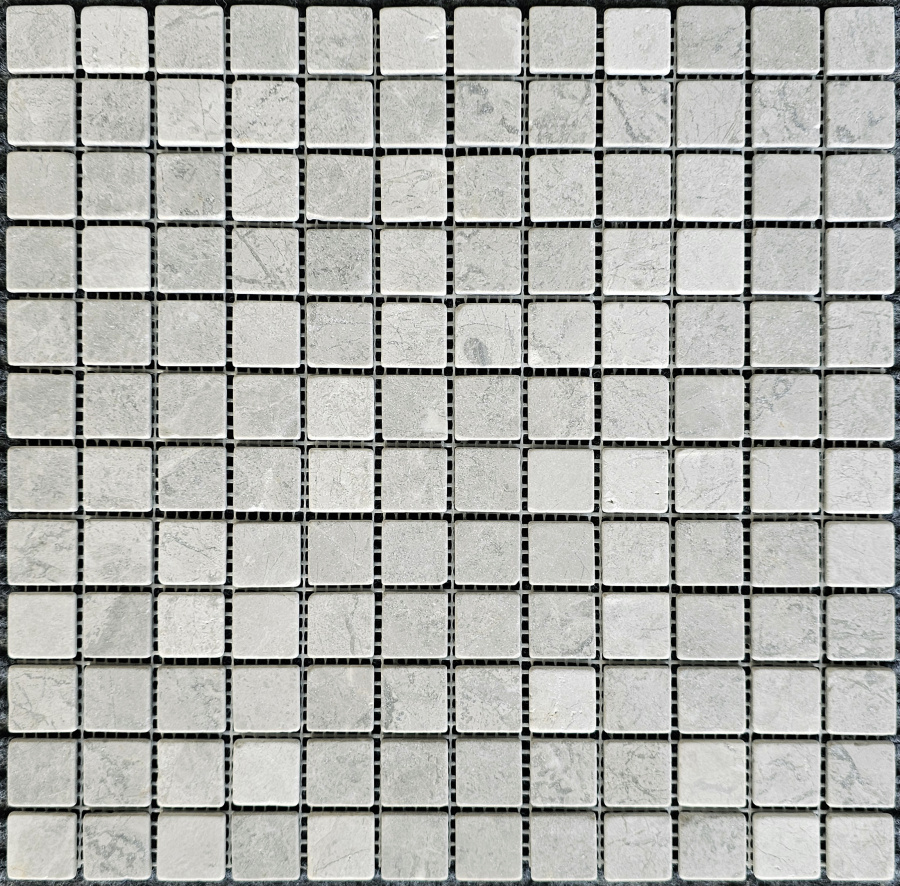 PIX 329 Tundra Grey, чип 23х23 мм, сетка 305х305х4 мм, Матовая Pixel, Мрамор
