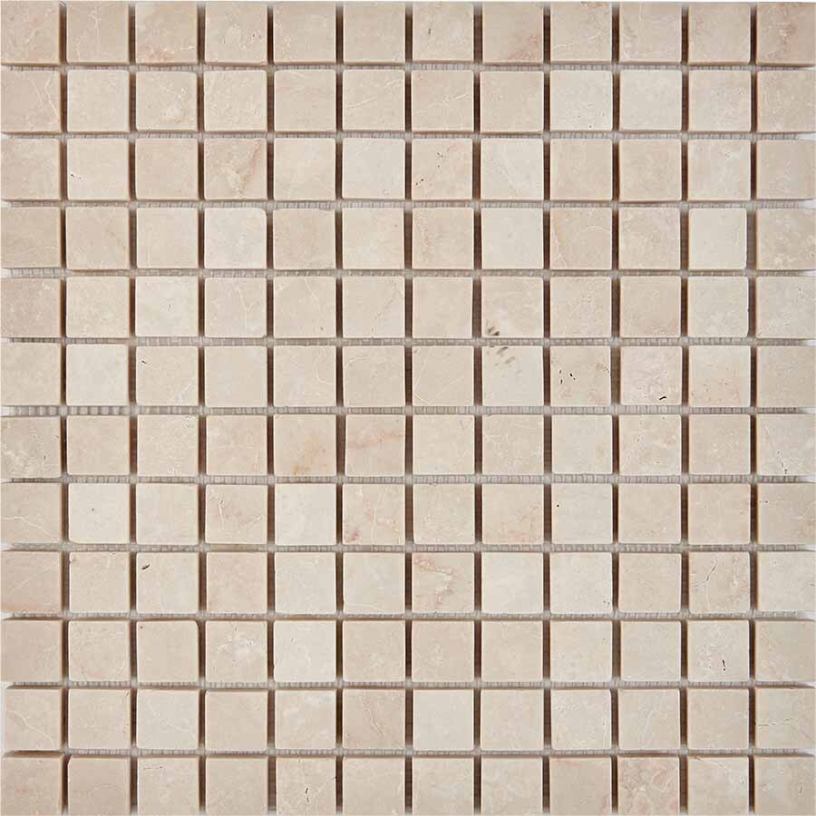 PIX 235 Cream marfil, чип 23x23 мм, сетка 305х305x6 мм, Матовая Pixel, Мрамор