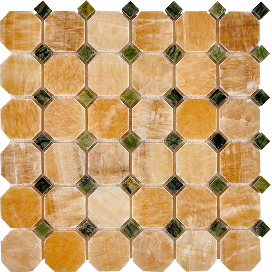 PIX 210 Honey onyx, Dondong, чип 48x48 мм, сетка 305х305x8 мм, Полированная Pixel, Оникс