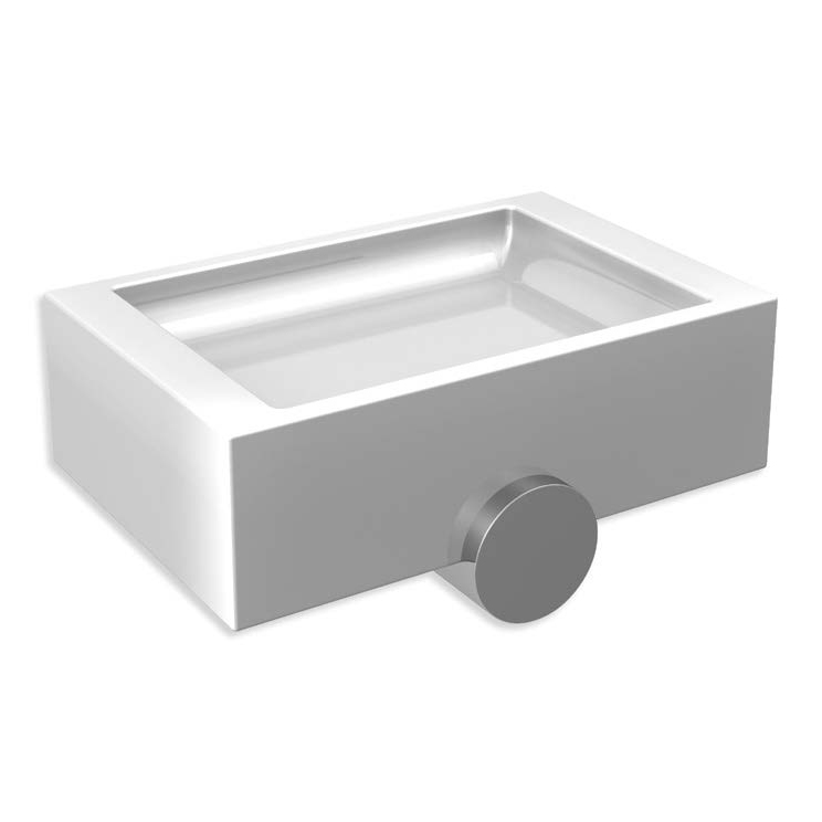 White solid surface мыльница wall mounting Bertocci, Polo