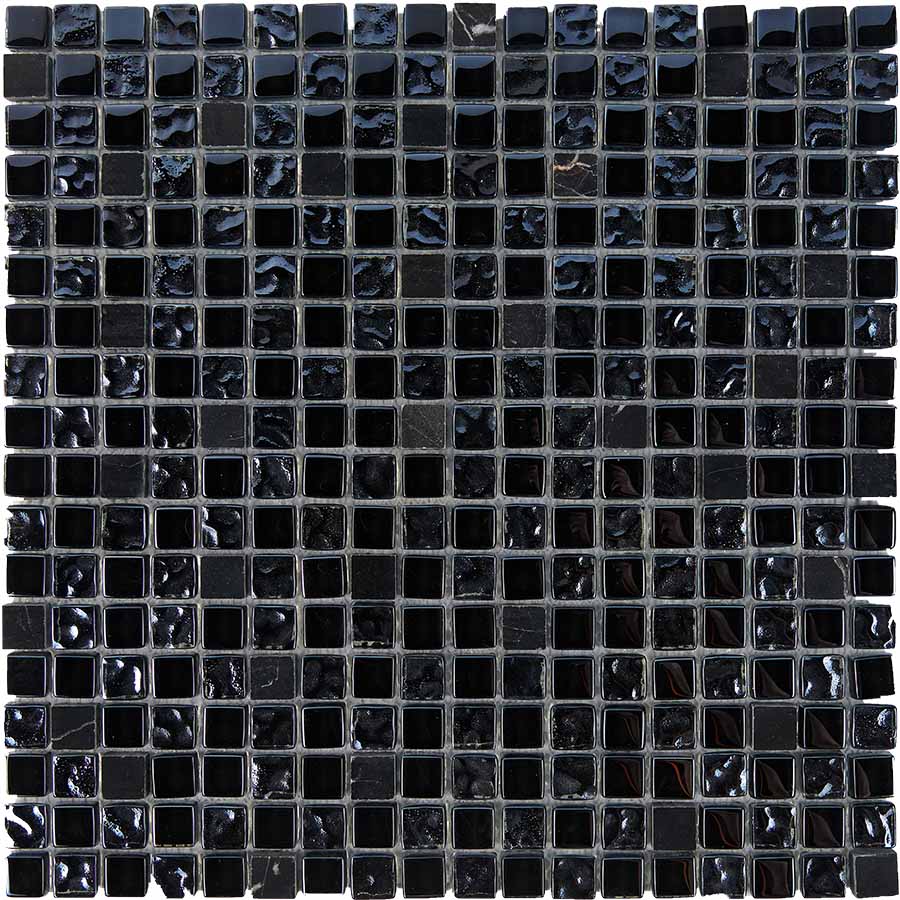 PIX714 из мрамора и стекла, чип 15x15 мм, сетка 300х300x8 мм Pixel, Камень и стекло