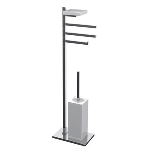 Multi-use биде and toilet brush стойка с white solid surface vase countertop Bertocci, Settecento