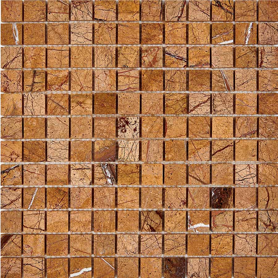 PIX 293 из мрамора Rain Forest (Bidasar brown), чип 23х23 мм, сетка 305х305 Pixel, Мрамор
