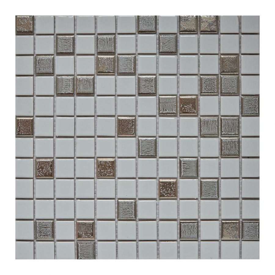 Вывод из ассортимента PIX647 из керамогранита, чип 25х25 мм, сетка 315х315х5 мм Pixel, Керамическая мозаика