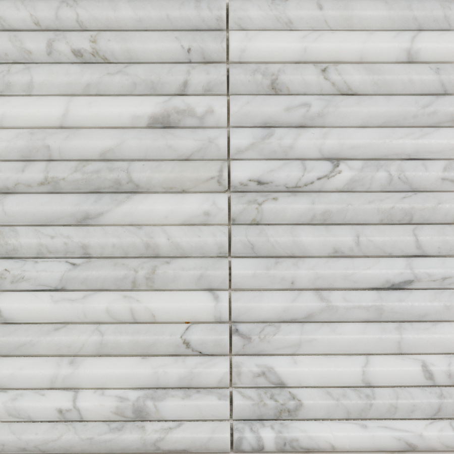 PIX 342 Bianco Carrara, Convex, чип 20х151 мм, сетка 300х3 Pixel, Венеция