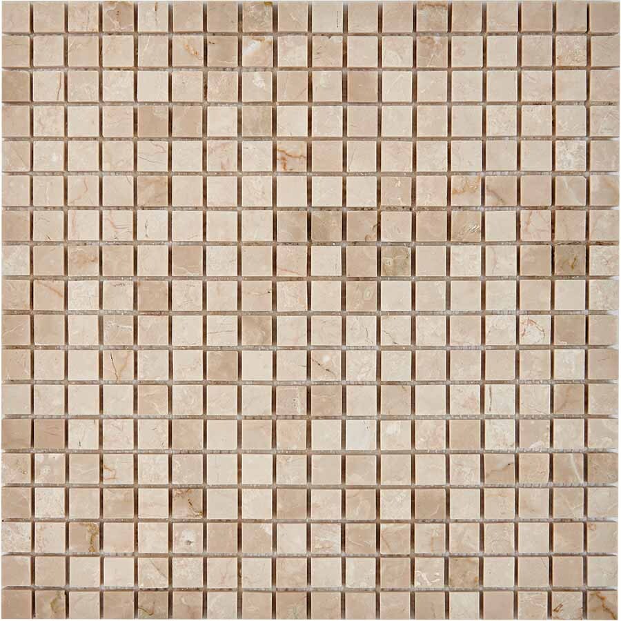 PIX 231 Cream marfil, чип 15x15 мм, сетка 305х305x4 мм, Полированная Pixel, Мрамор