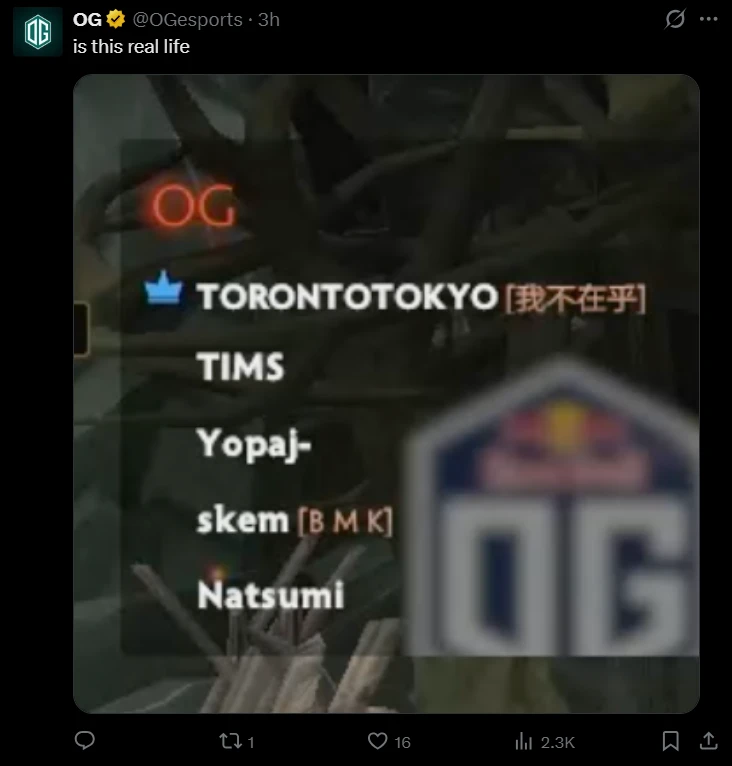 TORONTOTOKYO сыграл первый матч за OG - разгром против команды Emo на квале к DL 29