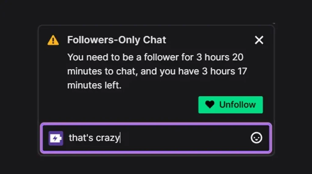 Как писать в чат Twitch, если он только для фолловеров или сабов