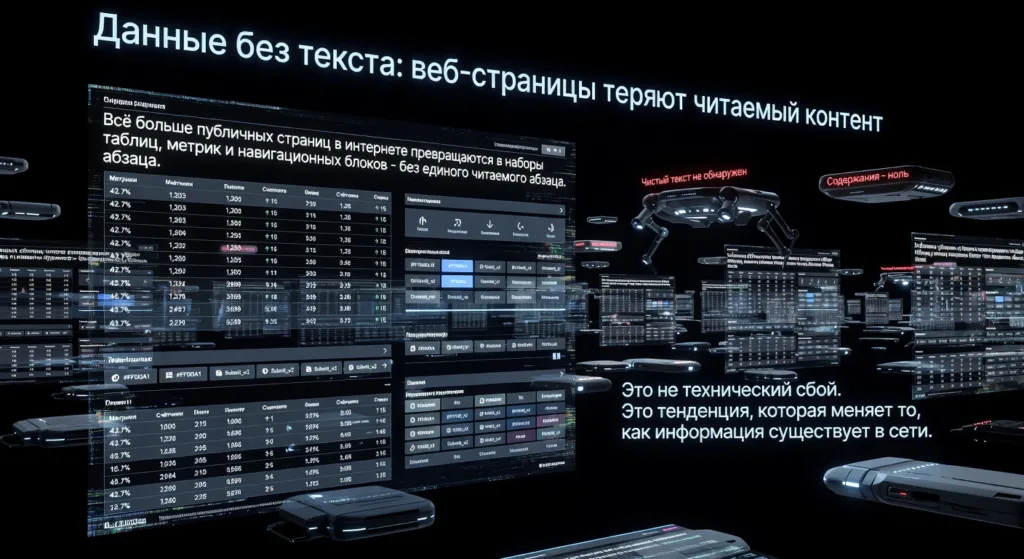 Данные без текста: веб-страницы теряют читаемый контент