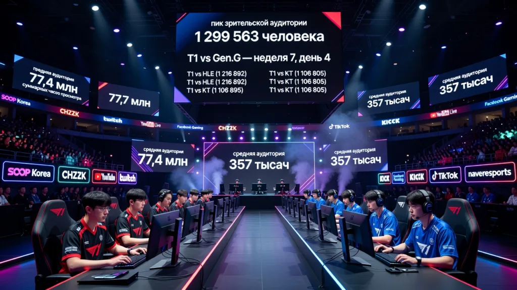 LCK 2026: пик в 1,3 млн зрителей и матч T1 vs Gen.G во главе рейтинга