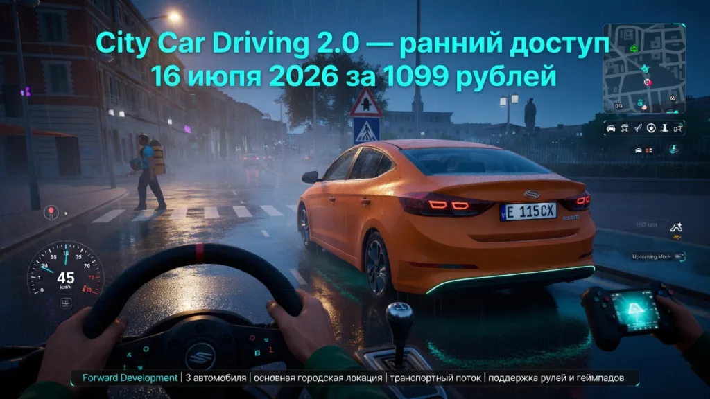 City Car Driving 2.0 выходит в ранний доступ 16 июня за 1099 рублей