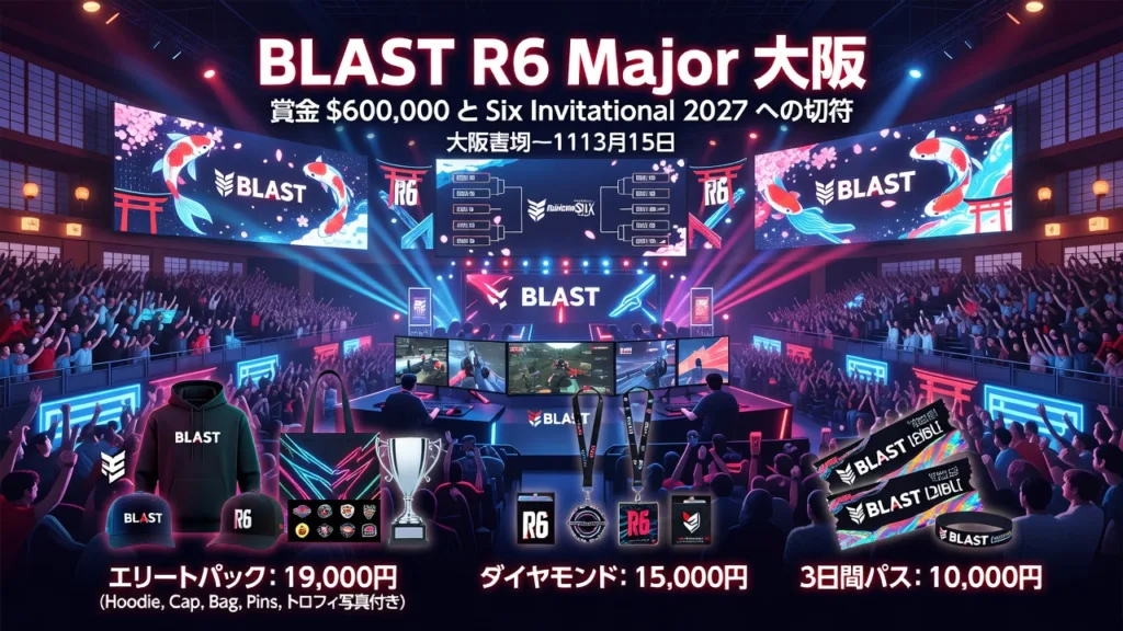BLAST R6 Major пройдёт в Осаке: призовой фонд $600 000 и билеты уже в продаже