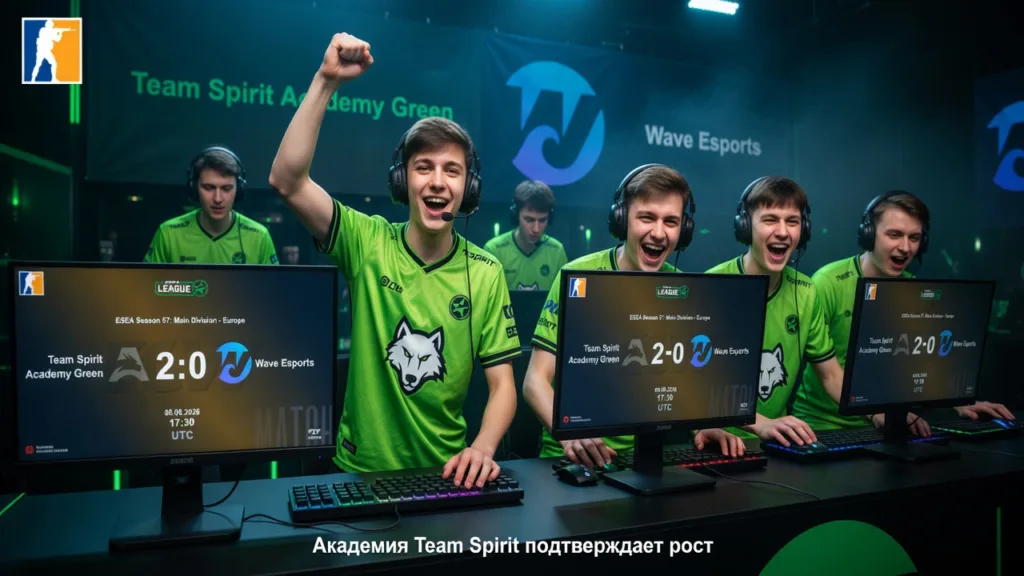 Team Spirit Academy Green вынесла Wave Esports 2:0 в ESEA Season 57