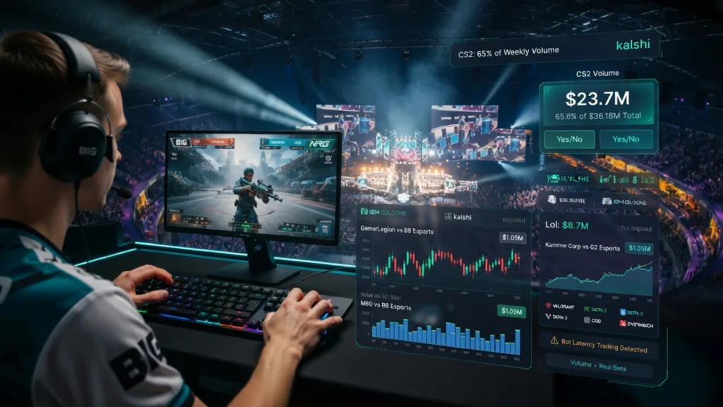 CS2 захватил 65% объёма киберспортивных ставок на Kalshi за неделю