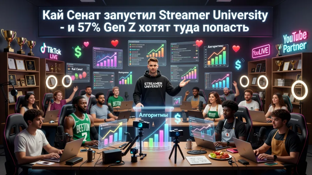 Кай Сенат запустил Streamer University - и 57% Gen Z хотят туда попасть