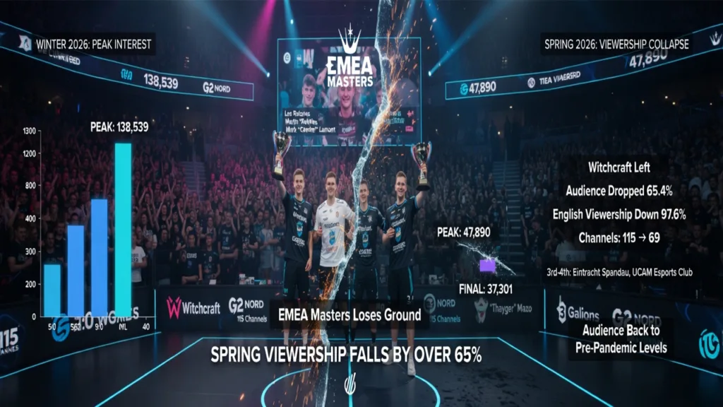 EMEA Masters Spring потерял 65% аудитории. Виноват уход Witchcraft
