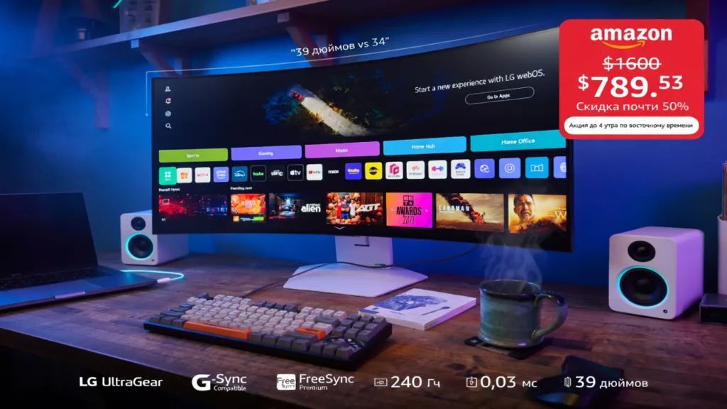 LG OLED-монитор 39 дюймов рухнул в цене вдвое на Amazon