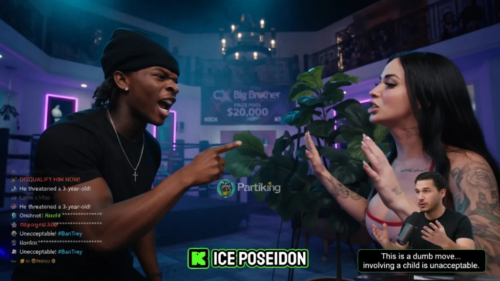 TreyLiving угрожал ребёнку участницы на шоу Ice Poseidon - зрители требуют дисквалификации
