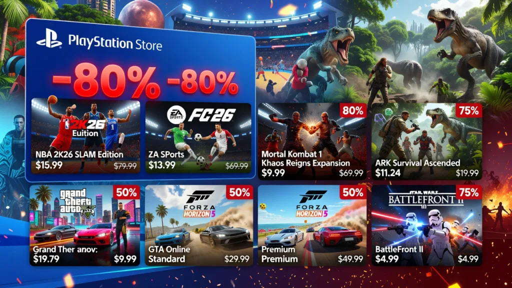 PlayStation Store обновил скидки: до -80% на NBA 2K26 и EA FC 26