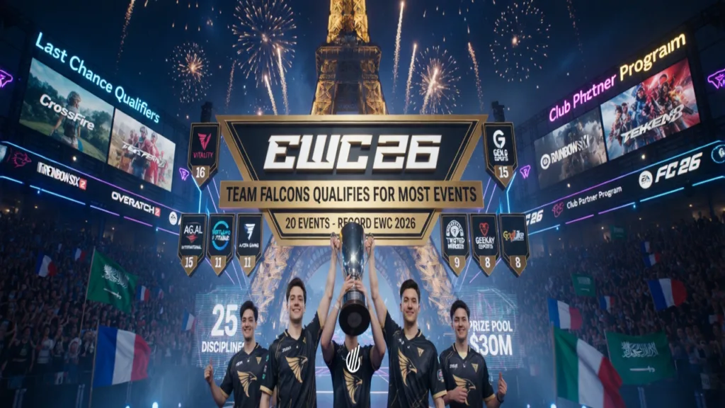 Team Falcons вышла на 20 событий EWC 2026 - больше всех соперников
